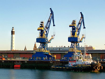 Cranes in the ferry terminal, Calais