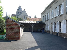 School, with a view of the church