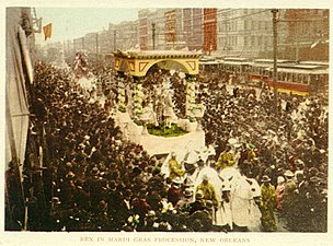 Rex in procession down Canal Street; postcard from c. 1900