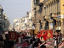 Partenza del corteo storico del Carnevale Ambrosiano del 2009 dai Bastioni di Porta Venezia