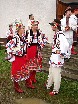 Carpatho-Rusyn sub-groups - Przemyśl area Ukrainians in original goral folk-costumes..jpg