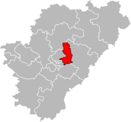 Situation of the canton of Touvre-et-Braconne in the department of Charente