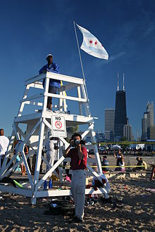 No Smoking sign at a beach in Chicago Chicago lifeguard.jpg