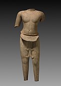 10th century Khmer male deity wearing sompot. Cleveland Museum of Art