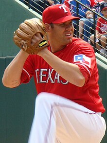 Lewis re-signed with the Rangers after spending two years playing in Japan. He would be the deciding pitcher in each of the Rangers first two home playoff wins.