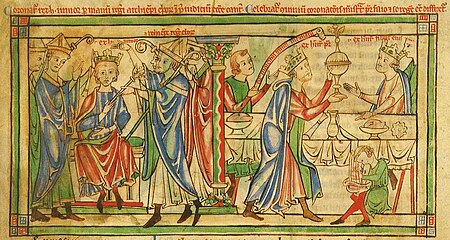 Fail:Coronation of Henry the Young King - Becket Leaves (c.1220-1240), f. 3r - BL Loan MS 88.jpg