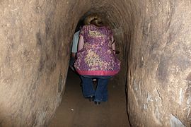 Visitors entering tunnel now