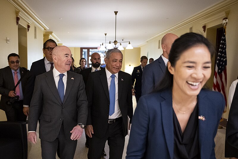 File:DHS Secretary Alejandro Mayorkas participates in a meeting with Belizean Prime Minister Juan Antonio Briceño, at the Department of Homeland Security Headquarters in Washington, D.C. on October 23, 2023 06.jpg