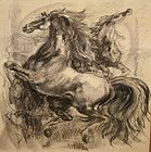 Horse (Charcoal), 35.5 x 27.5in, Diego Voci Estate
