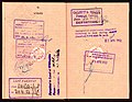 Interior de um passaporte diplomático emitido em 1952