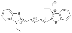 Structural formula of dithiazanine iodide