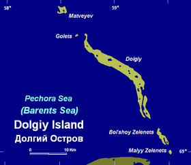 L'île Dolgui et les îles environnantes