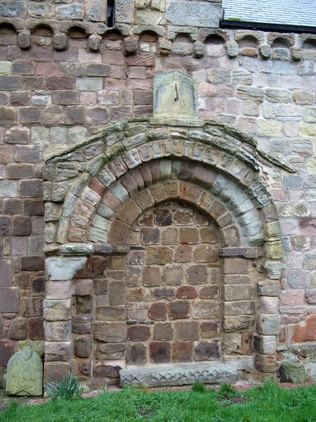 File:Doorway and Sundial, St Anne's Church, Ancroft - geograph.org.uk - 347450.jpg