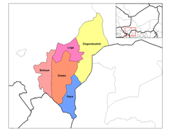 Departments in the Dosso region by 2011