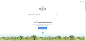 Ecosiaのホームページのスクリーンショット（2020年8月時点）