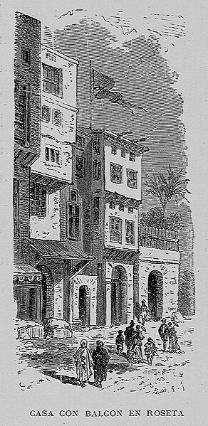 File:Egipto, 1882 Casa con balcón en Roseta.jpg