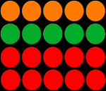 F1 start lights as seen by drivers. Not all lights are on at any time F1 start lights as seen by driver.gif