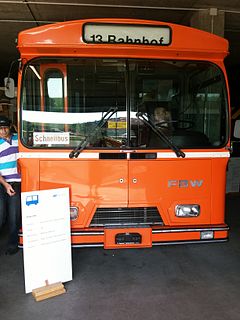 The FBW 91U EU4A is a bus of the Swiss manufacturer Franz Brozincevic Wetzikon (FBW), from Wetzikon.
