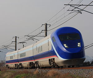 The second test train during a test drive on the Yosan Line (March 2012)