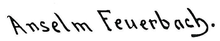 Feuerbach Anselm autograph.png