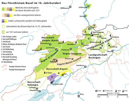 The Prince-Bishopric of Basel in the 16th century