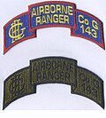 Ranger company scrolls worn as shoulder sleeve insignia (SSI) by G co 143rd Infantry (Ranger) G143Ranger.jpg