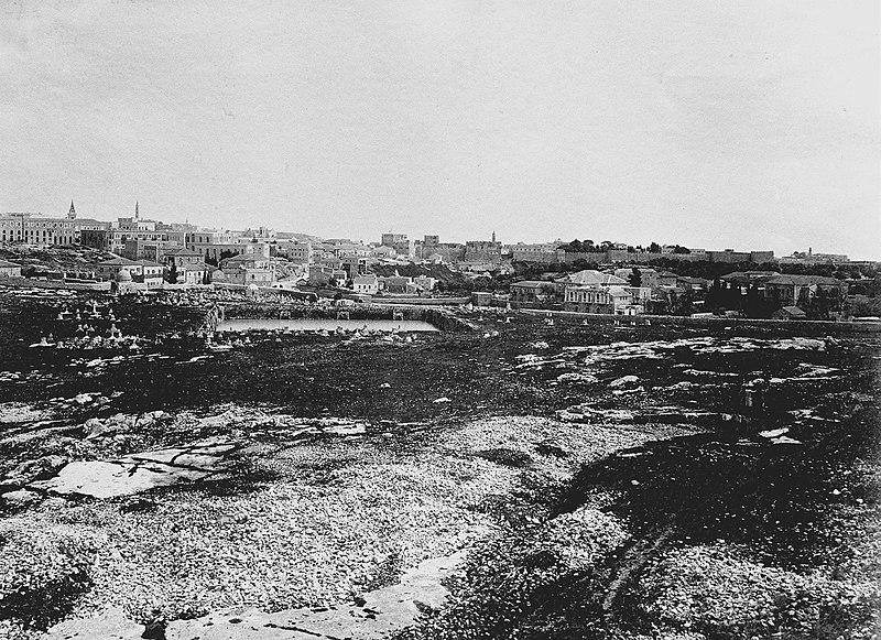 File:GENERAL VIEW OF JERUSALEM, WITH MAMILLA POOL IN FOREGROUND. (COURTESY OF AMERICAN COLONY) נוף של ירושלים.D594-062.jpg