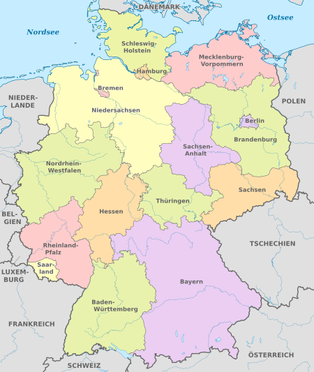 ไฟล์:Germany, administrative divisions - de - colored.svg
