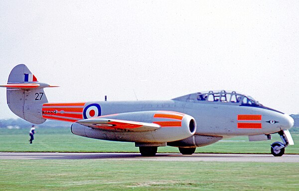 CFS Gloster Meteor T.7 at RAF Coltishall, 1969