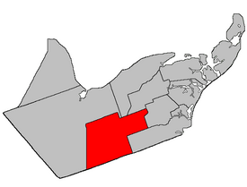 Location of Allardville Parish within Gloucester County, New Brunswick