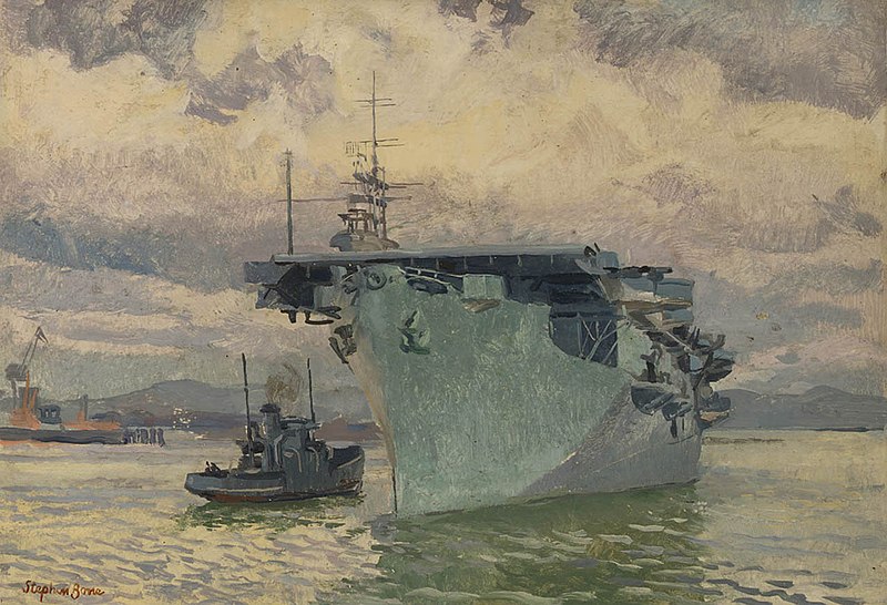 File:HMS Pursuer in Belfast Lough by Stephen Bone NMM NMMG BHC3568.jpg