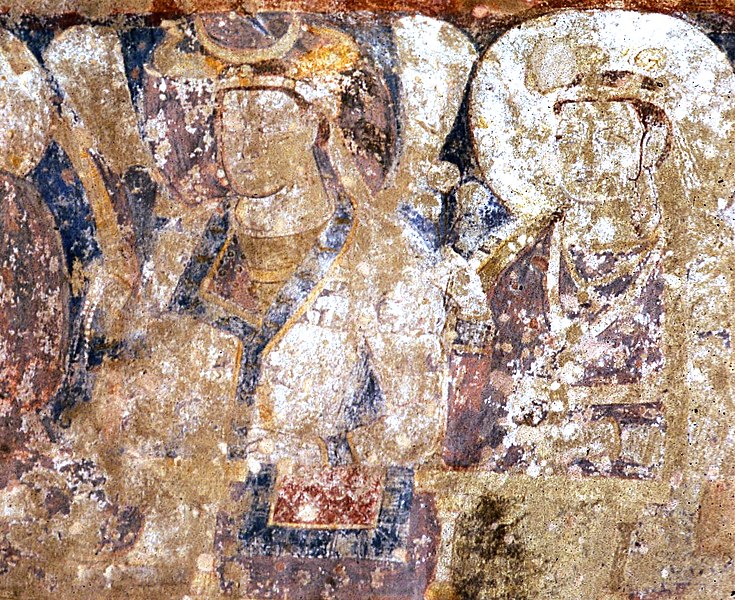 File:Hephthalite sponsors at Bamiyan (ceiling of the 38 meter Buddha, detail of royal sponsors).jpg