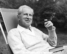 Herbert Marcuse, associated with the Frankfurt School of critical theory, was an influential libertarian socialist thinker on the radical student movements of the era and philosopher of the New Left. Herbert Marcuse in Newton, Massachusetts 1955.jpeg