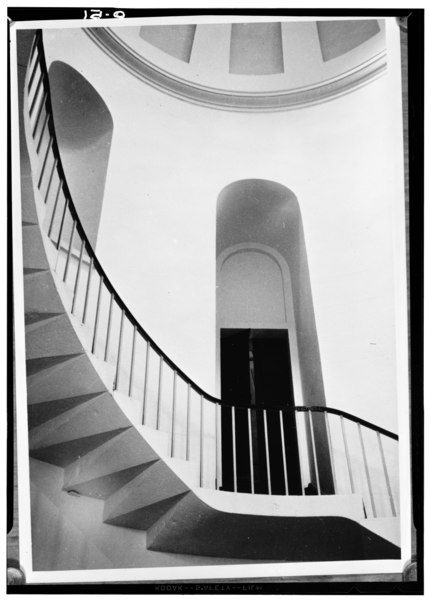 File:Historic American Buildings Survey, Perry E. Borchers, Photographer, 1952 CIRCULAR STAIRWAY AT COURTROOM BALCONY LEVEL. - Old Montgomery County Courthouse, Third and Main Streets HABS OHIO,57-DAYT,2-9.tif