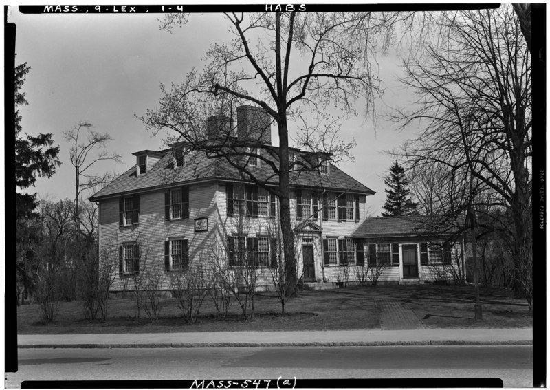 File:Historic American Buildings Survey Frank O. Branzetti, Photographer April 7, 1941 (a) EXT.- FRONT and SIDE, LOOKING NORTHEAST - Buckman Tavern, Bedford Street, Lexington, Middlesex HABS MASS,9-LEX,1-4.tif