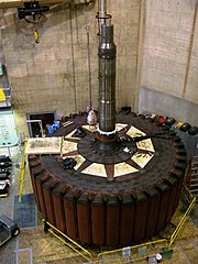 Rotor d'une machine synchrone du barrage Hoover.