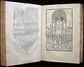 Double page de l'Hypnerotomachia Poliphili, chef-d'œuvre d'Aldo Manuzio (1499)