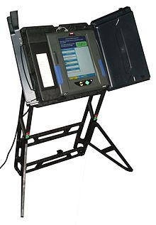 An ES&S DRE voting machine with VVPAT attachment IVotronicVVPAT.jpg