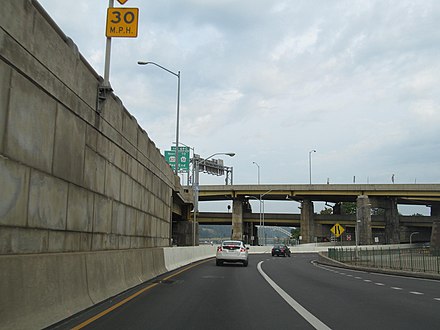 I-376 at the former terminus with I-279 in Pittsburgh