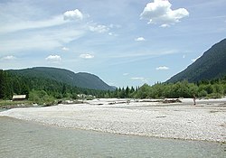 The river Isar north of Mittenwald near Garmisch.