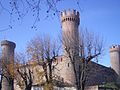 Le "rosse torri" cilindriche del Castello di Ivrea, in Piemonte, risalenti al Trecento