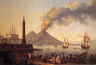 Porto di Napoli con Lanterna, e Vesuvio in eruzione (1771)★