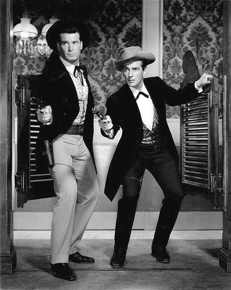 James Garner and Jack Kelly as Bret and Bart Maverick in Maverick, 1959