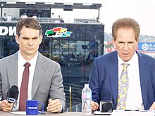 Gordon and Darrell Waltrip during a pre-race broadcast at the 2016 Daytona 500 Jeff Gordon Darrell Waltrip FOX Sports Booth.jpg