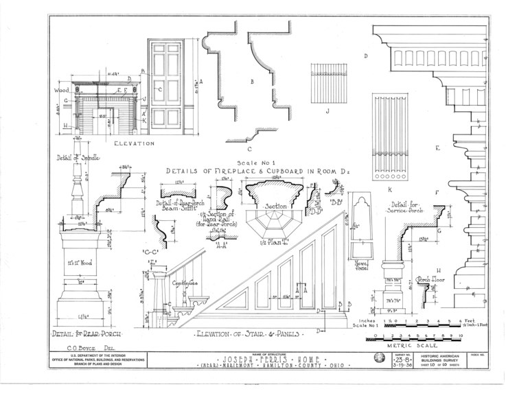 File:Joseph Ferris House, 5801 Wooster Pike, Mariemont, Hamilton County, OH HABS OHIO,31-MARMO.V,1- (sheet 10 of 10).tif