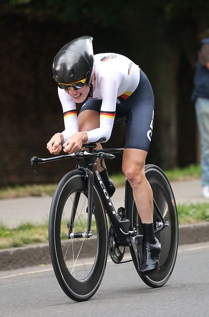 Judith Arndt won the silver medal in women's road time trial.