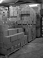 1972, KIWI Shoe Polish Warehouse Storage, at K&M Candle & shoe Polish Factory, Brockholes, West Yorkshire