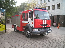 Firefighter vehicle in Kaunas, Lithuania Kaunas-Fire Engine.jpg