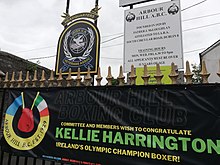 Banner in support of Harrington, Arbour Hill Kellie Harrington banner, Dublin.jpg