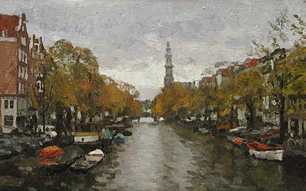 Prinsengracht with Westertoren , fall. Frans Koppelaar